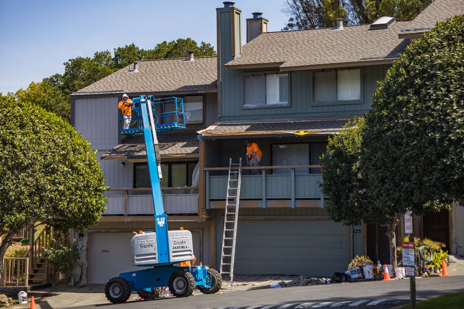 Siding installation on a house